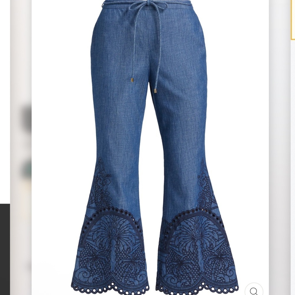 ZIMMERMANN COCO EMBROIDERED PANT RAILWAY BLUE - Picture 5 of 6